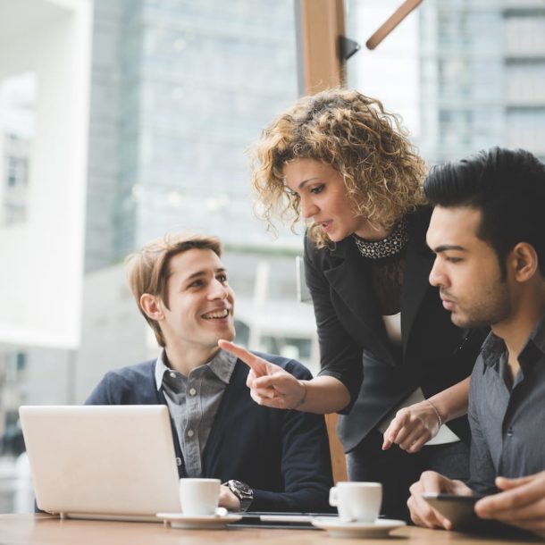 Multiracial Business People Working Outdoor In P39WU43