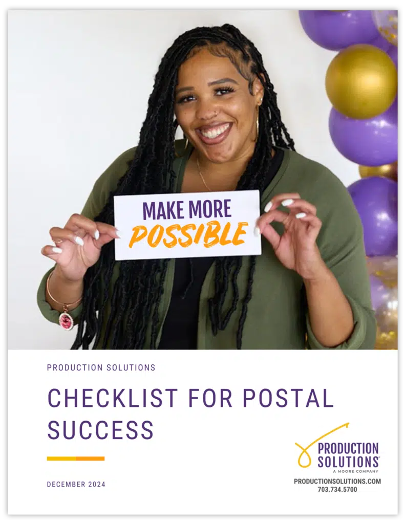 Production Solutions Checklist for Postal Success